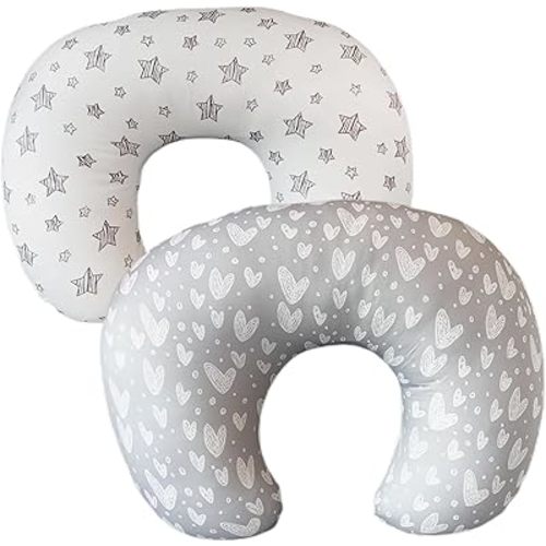 AOKLEY 2 Pack Nursing Pillow Covers, Nursing Pillow Slipcovers for Breastfeeding Moms, Breastfeeding Pillow Cover, Fits The Pillow for Breastfeeding and Bottle Feeding, Cover Only