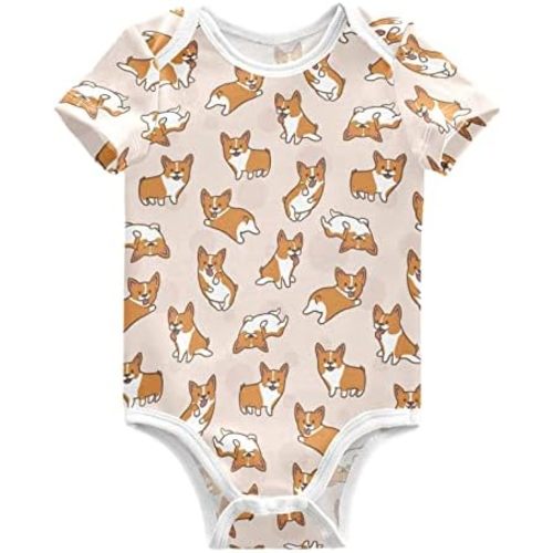 Baby Bodysuits Cute Cats Short Sleeve Cotton Baby Suits for Boys Girls 0-24 Months