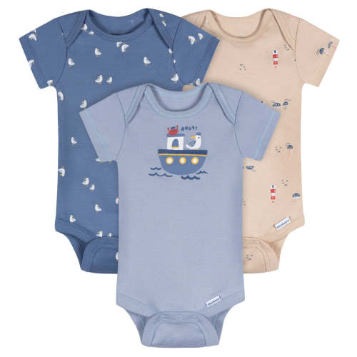 3-Pack Baby Boys Little Lighthouse Short Sleeve Onesies® Bodysuits – Gerber Childrenswear