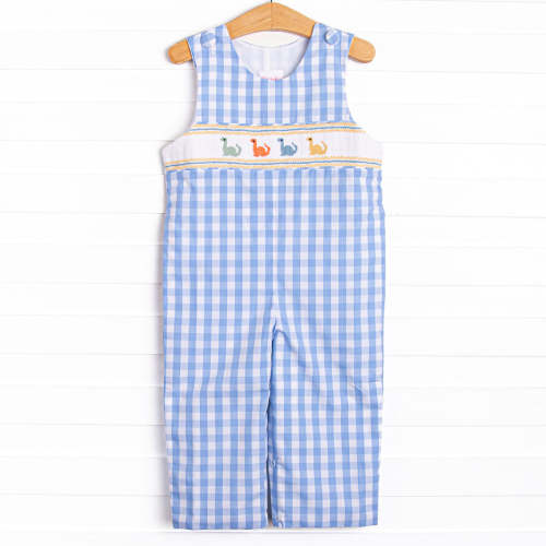 Dino Row Smocked Long Jon Jon, Blue
–
Stitchy Fish