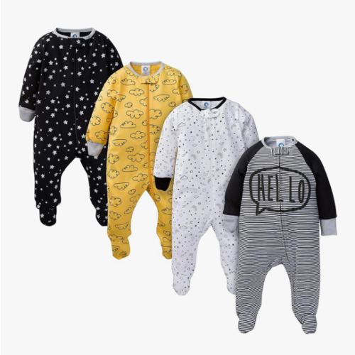 Gerber baby-boys 4 Pack Sleep 'N Play Footie