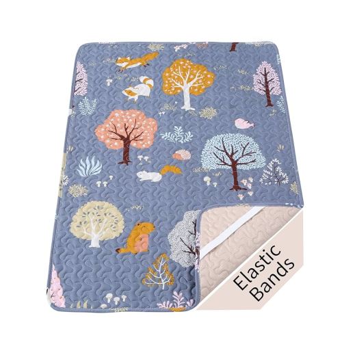Padded Pack n Play Sheets Breathable Thick Pack and Play Mattress Protector, Quilted 38x26” Playard Sheet Fitted for Graco, Portable Mini Cribs and Foldable Mattress Pad, Soft Playpen Mattresses Cover