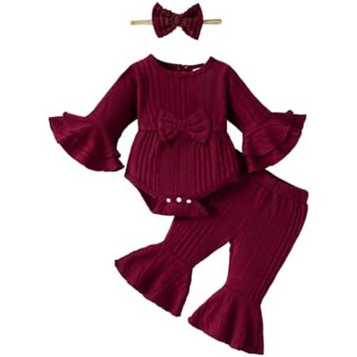 SUNNY PIGGY Baby Girl Clothes Infant Newborn Outfits Romper 0-18 Month Toddler Girls’ Clothing Pant Set