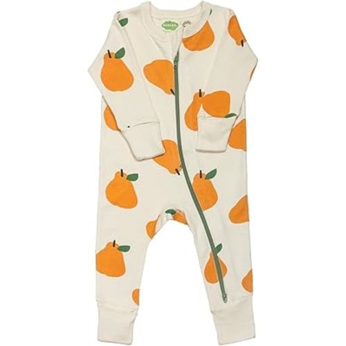 6-12 M, Big Pears, PARADE Organic Signature Print '2-Way' Zip Romper - Long Sleeve