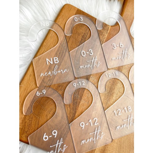 Newborn Closet Dividers, Closet Organizers, Closet Dividers Baby, Baby Clothing Hangers, Toddler Closet Organizer, Acrylic Closet Hangers