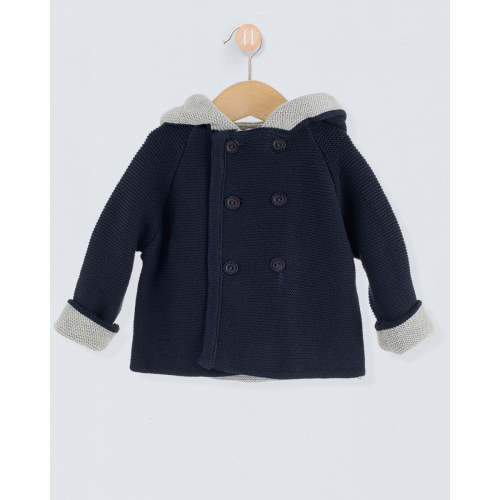 Jackpot Navy and Grey Hooded Jacket FLEURISSE