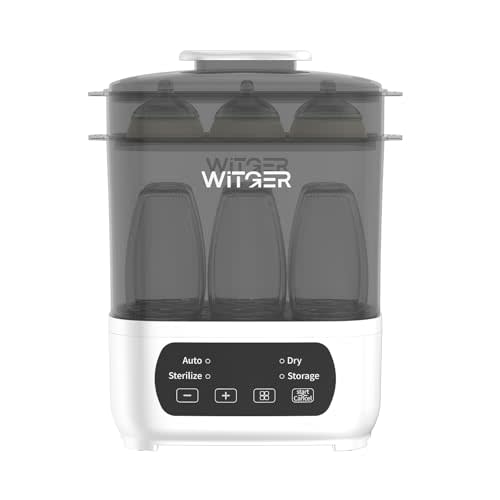 WITGER Baby Bottle Sterilizer and Dryer, Electric Steam Sterilizer for Baby Bottles, Pacifiers, and More, with Digital Controls.