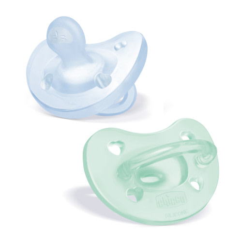 Chicco PhysioForma Orthodontic Silicone Pacifier Light Blue/Green 0-6m 2pk