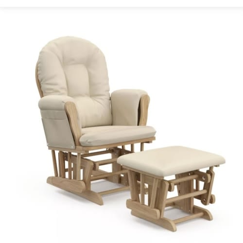 Storkcraft Hoop Glider Nursery Rocking Chair and Ottoman, Color: EspressoBeige