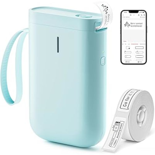 NIIMBOT Label Maker Machine D11 Label Printer Tape Included Portable Wireless Connection Multiple Templates Available for Phone Easy to Use Office Home Organization USB Rechargeable