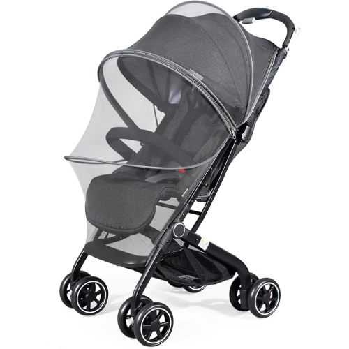 Baby Stroller Mosquito Net, Protective Foldable Mosquito Net for Stroller, Stroller Mosquito Net, Universal Baby Bug Net for Strollers with Two Side Zipper