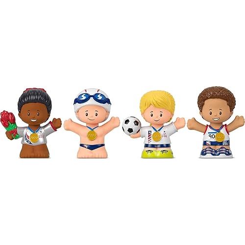 Little People Collector Team USA Classic Sports Special Edition Set for Adults & Fans, 4 Athlete Figures in Display Package