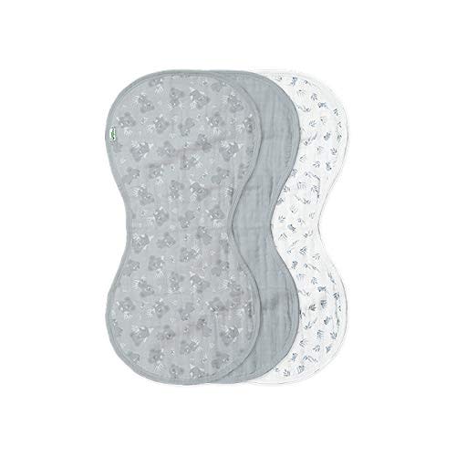 green sprouts Muslin Burp Cloths Made from Organic Cotton 4 Absorbent, Super Soft Layers Protect from Sniffles, Drips & Drools 100% Organic Cotton Muslin Machine Washable, Gray - Gray Koala