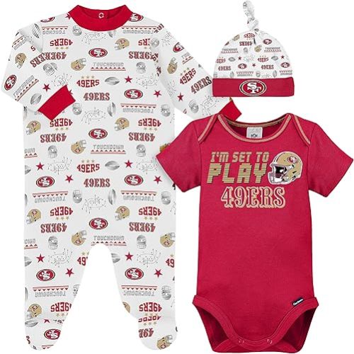 Gerber NFL Baby 3-Piece Bodysuit, Sleep 'n Play, & Cap Set