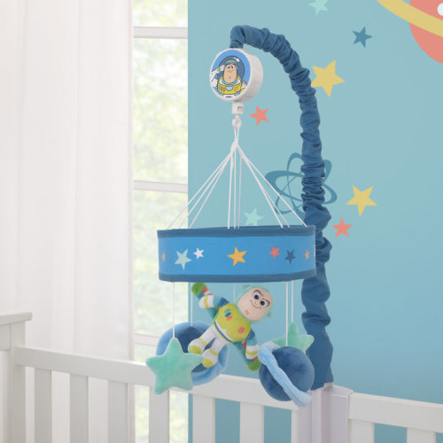 Disney Toy Story Buzz Lightyear Blast Off Stars and Planets Plush Musical Mobile | Wayfair