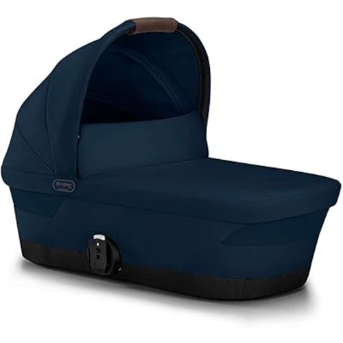 Cybex Gazelle S 2 Cot Baby Bassinet - Easy-Carry Ergonomic Handle, Sun Canopy & Spacious, Cozy Interior, Compatible Gazelle S 2 Stroller, Ocean Blue