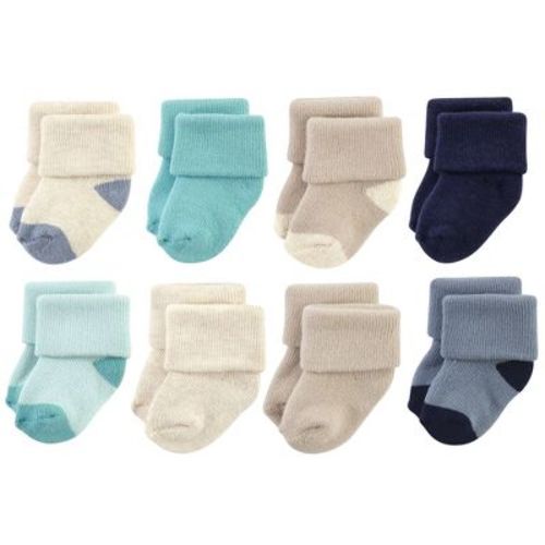 Hudson Baby Basics Infant Baby Cozy Terry Socks 8-Pack, Oceanic Sands, 0-6 Months