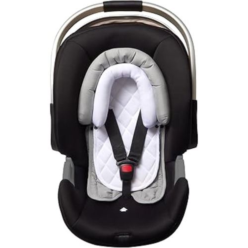 Pro Goleem Infant Car Seat Insert, Babybody Support for Toddler, Soft Minky Preemie Car Seat Insert, 2-in-1 Reversible, Perfect for Carseats, Strollers, Swings, White and Grey