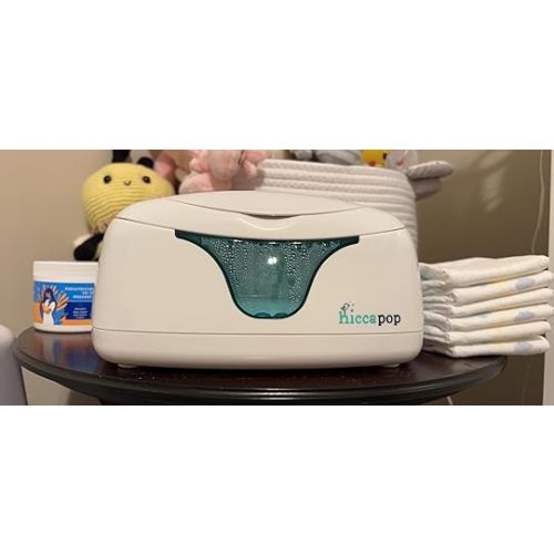 hiccapop Baby Wipe Warmer and Baby Wet Wipes Dispenser | Baby Wipes Warmer for Babies | Diaper Wipe Warmer with Changing Light | Newborn Essentials - White - 1 Count (Pack of 1)