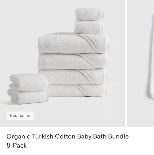 Organic Turkish Cotton Baby Bath Bundle 8-Pack in White