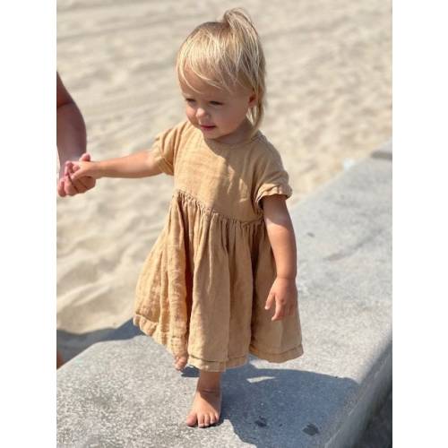 Linen Girl Dress , Linen dress for girls , kids clothing , flower linen girl dress , toddler linen dress , first birthday girl dress