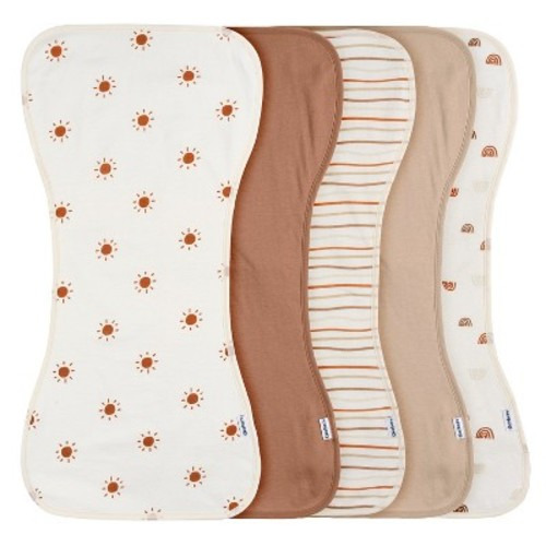 Gerber Baby Neutral Burp Cloths - One Size Fits Most - 5-Pack, Color: Rust/tan, Size: one size