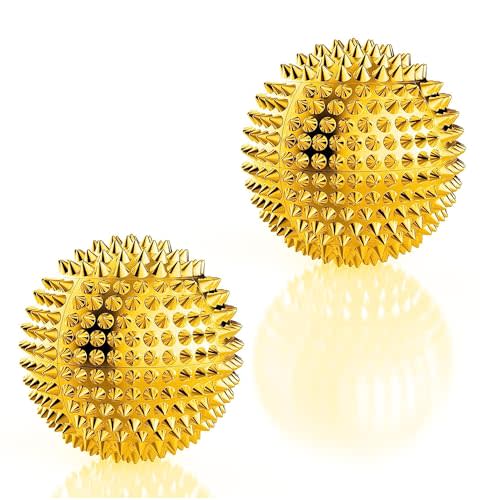 AuraElegance Magnet Balls - Spiky Massage Balls for Feet, 4.7cm Gold
