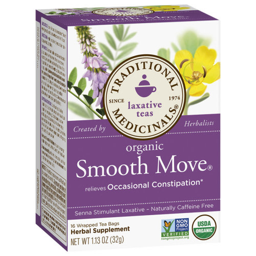 Organic Smooth Move Tea By Traditional Medicinals, 16 bags | In His Hands
