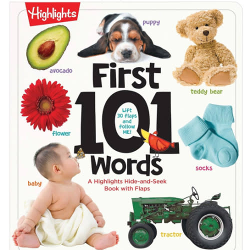 First 101 Words: A Hidden Pictures Lift-the-Flap Board Book, Learn Animals, Food, Shapes, Colors and Numbers, Interactive First Words Book for Babies and Toddlers (Highlights First 101 Words)