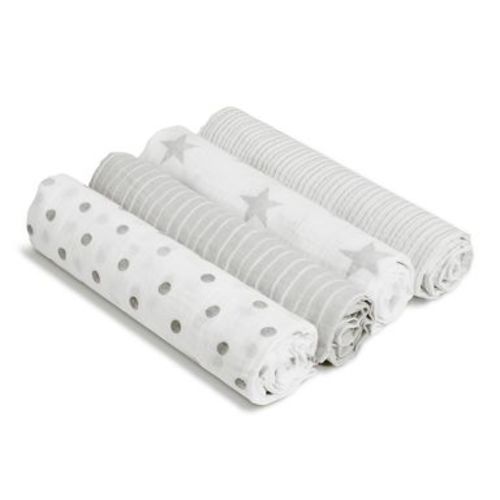 aden + anais essentials 4pk Cotton Muslin Swaddle Blankets - Dusty
