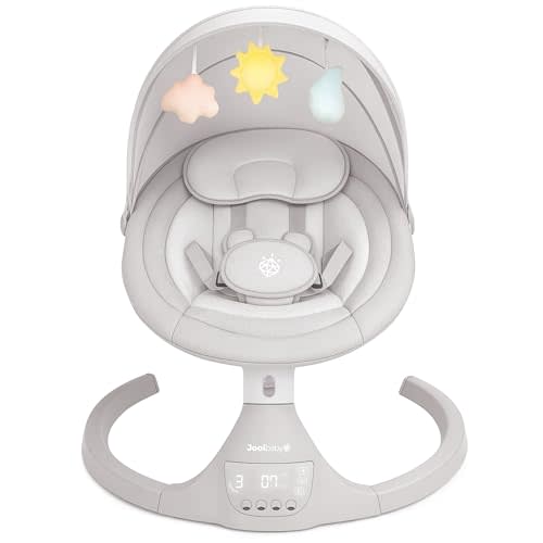 Jool Baby Nova Swing for Newborns - Electric Motorized Infant Swing, Bluetooth Music, 10 Preset Melodies, Remote (Updated Model, Stone)