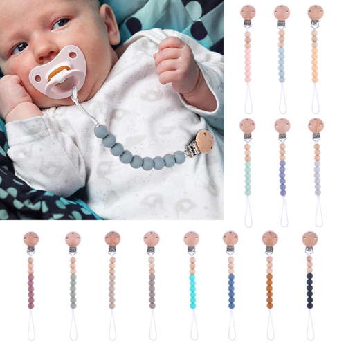 Sarkoyar Pacifier Chain Safe Silicone Beech Round Baby Soothing Pacifier Toy Clip Nursery Supplies