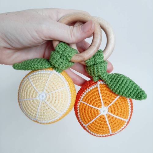 Baby rattle orange lemon fruit baby shower gift, Little cutie baby shower gifts, Bright Montessori Sensory Busy Toy for Newborn