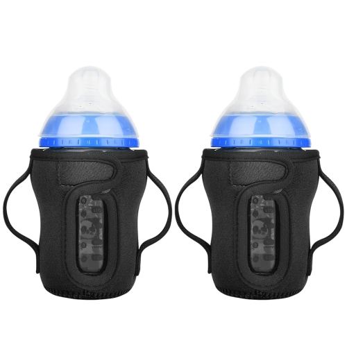 Beautyflier Glass Baby Bottle Sleeve Covers for Tommee Tippee Nature Baby Bottles with Dual Handle, 3.8mm Thicken Heat and Cold Retention Baby Bottle Sleeve (9OZ, Black)