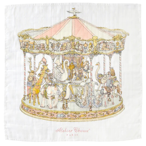 Atelier Choux Carré – Pink Carousel Swaddle | Caitlin Wilson