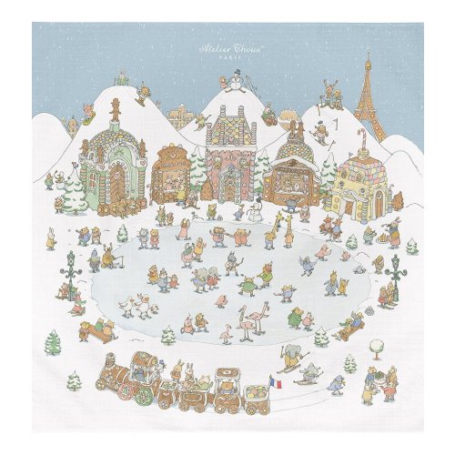 Atelier Choux Paris Baby Organic Cotton Winter Wonderland Swaddle Blanket