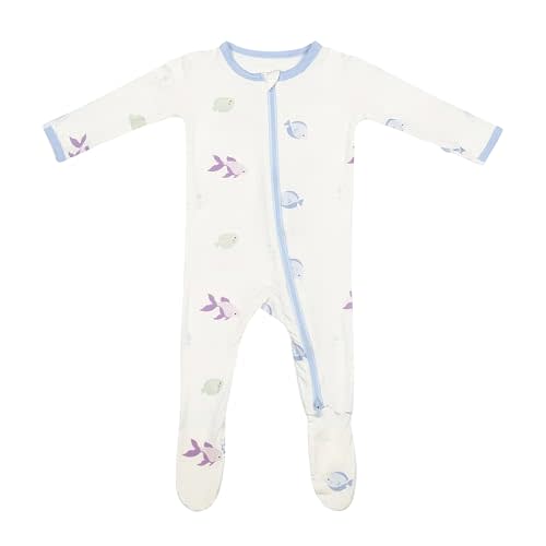 Soft Baby Bamboo Viscose Footie Pajamas, Zipper Closure, 0-24 Months