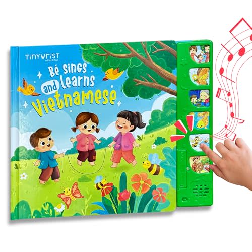 tinywrist AUDIOBOOKS - Bé Sings and Learns Vietnamese – Interactive Bilingual Music Book for Babies, Toddlers & Kids | Vietnamese-English Learning Toy | Northern & Southern Accents