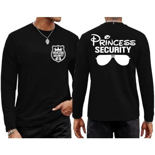 Princess Security Team Long Sleeve Shirt Men Magical Shirt Magic Kingdom Tees Family Party Trip Birthday Pullover Tops