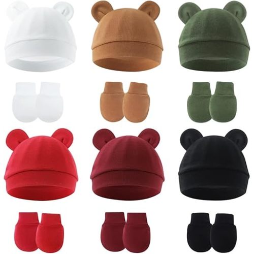 Cute Baby Mittens Newborn, No Scratch Baby Boy Mittens, Baby Girl Hat Gloves for Toddlers, Infant, Newborn