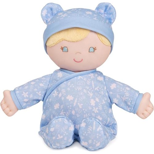 GUND Baby Sustainable Baby Doll, Plush Doll Made from Recycled Materials, for Babies and Newborns, Blue, 12” - Recycled Material Baby Doll Blue 12"