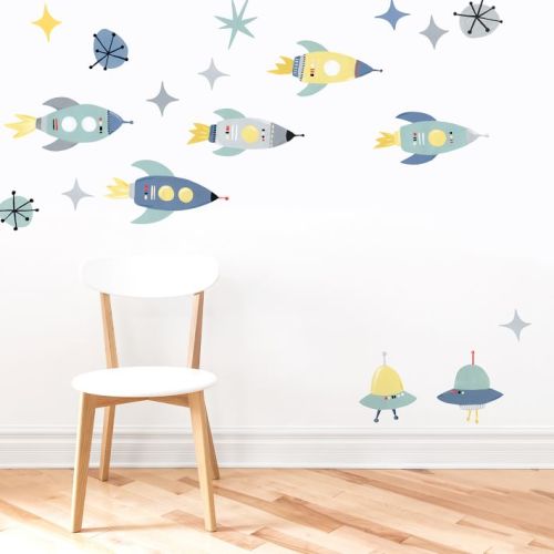 Mej Mej Galaxy Rocket Peel & Stick Wall Decals