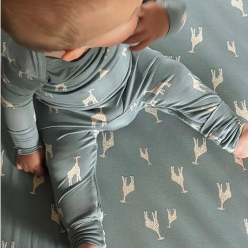 Convertible Pajama - Giraffe Moss