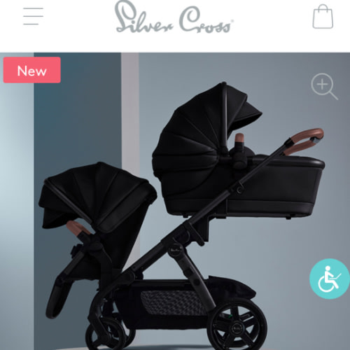Wave 3 Complete Stroller System - Seat, Bassinet, & Tandem Seat - Licorice | Silver Cross