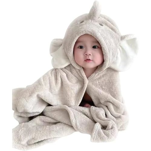 2-Pack Adorable Elephant & Rabbit Hooded Baby Towels - Ultra Absorbent, Hypoallergenic Towels for Baby, Toddler, and Newborn Essentials