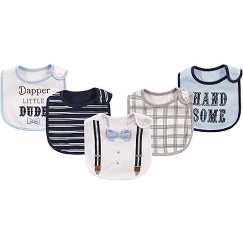 Little Treasure Unisex Baby Cotton Bibs, Dapper Bow Tie, One Size