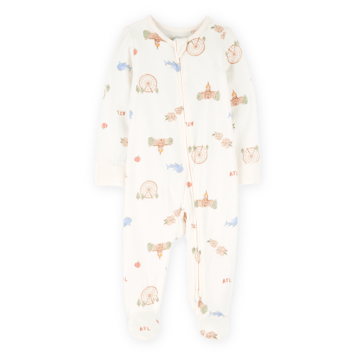 Baby Atlanta Print 2-Way Zip PurelySoft Sleep & Play Pajamas - Ivory - Carter's | Carter's