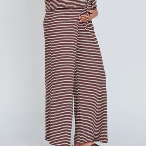 Brown and White Stripe Bump Friendly Pants – Apero Label