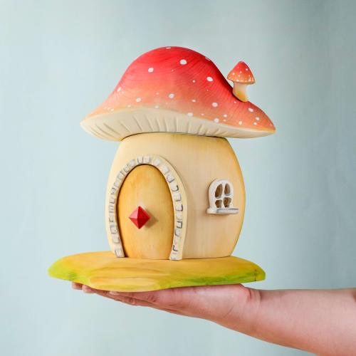 Handmade Wooden Toadstool House | Sustainable & Eco-Friendly | Made by Bumbu Toys