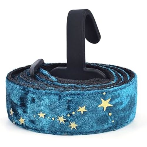 CLOUDMUSIC Ukulele Strap Clip On No Drill J Hook For Soprano Concert Tenor Baritone With Hawaiian Colorful Floral Pattern(Stars In Blue)